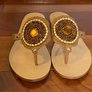 Jack Rogers Gisele Cognac Flat Thong Sandals